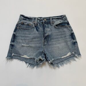 Pistola Light Blue Distressed High-Rise Denim Shorts size 25